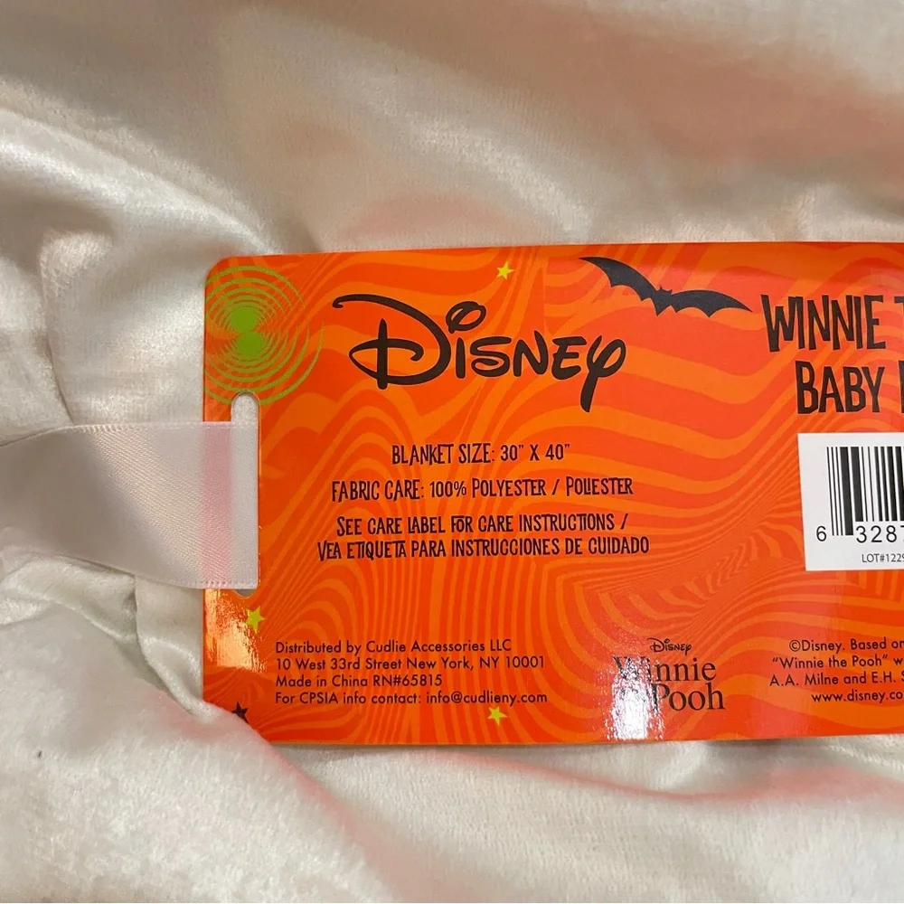 NEW Disney Winnie the Pooh Halloween Pumpkin Baby‎ Blanket Sherpa Plush 30x40